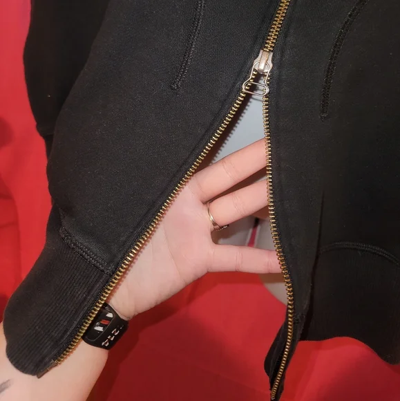 ADIDAS (Size L) bomber jacket color black (dual zipper) - Picture 4 of 8